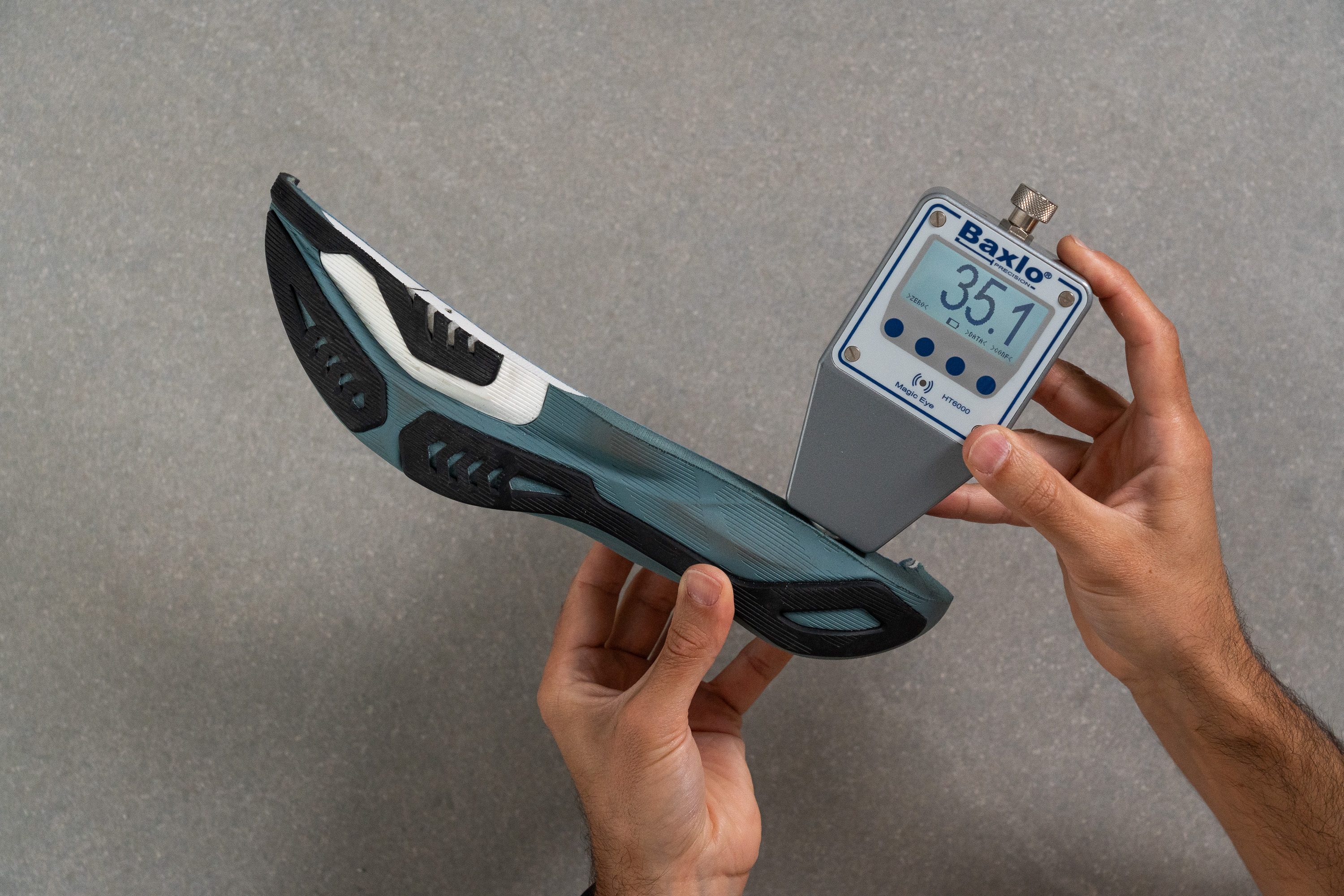 Durometer difference in midsole softness